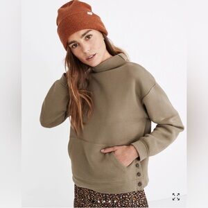 Madewell MWL Betterterry Mock Neck Side-Button Sweatshirt
